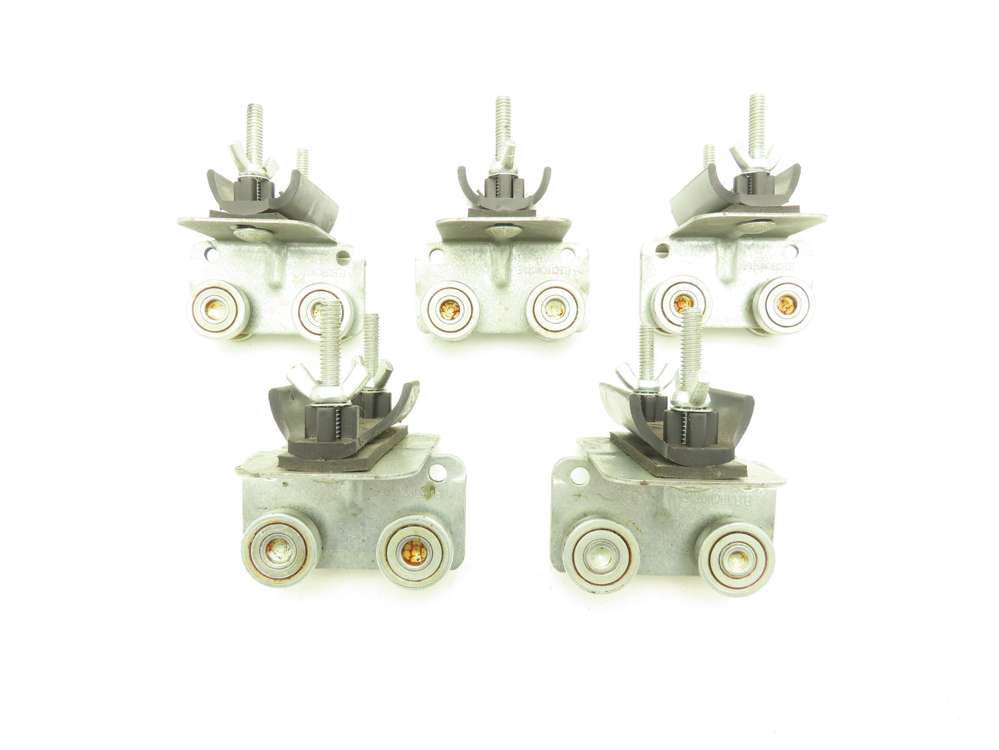Electromotive Systems Festoon Cable Trolley Steel Wheels Nylon Saddle Lot of 5