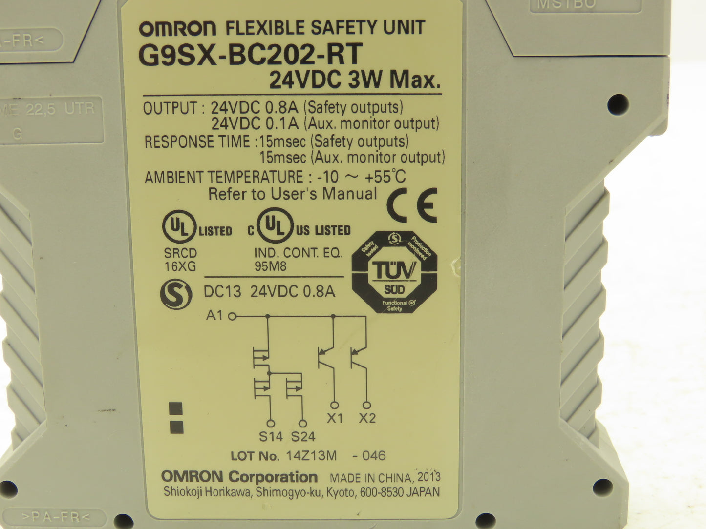 Omron G9SX-BC202-RT Flexible Safety Unit 24VDC 0.8A Lot of 4