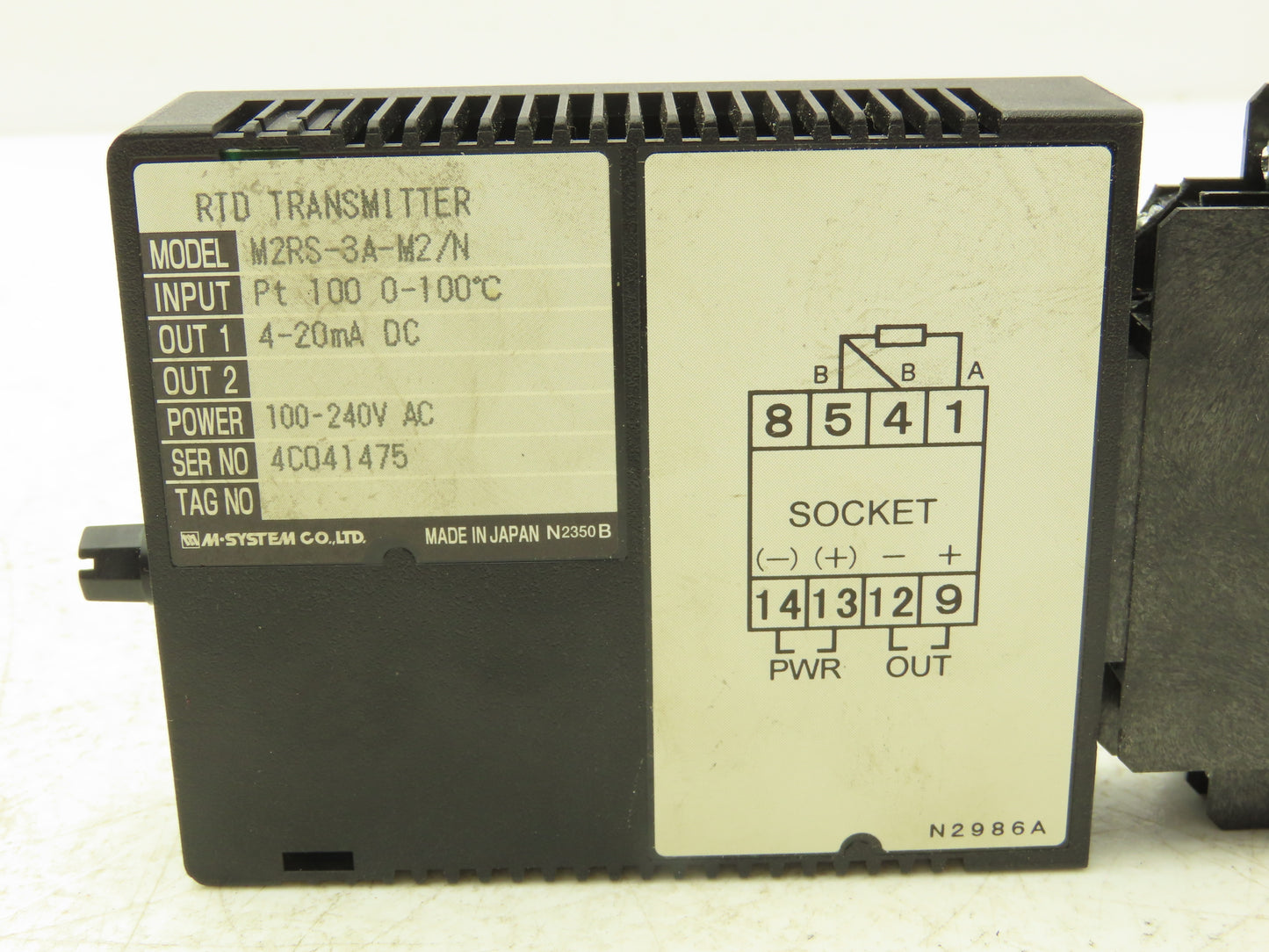 M System M2RS-3A-M2/N Signal Transmitter 0-100mVDC In 4-20mA DC Out