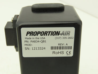 Proportion-Air PA834-QB1 Electro-Pneumatic Pressure Regulator 24VDC 175 psig