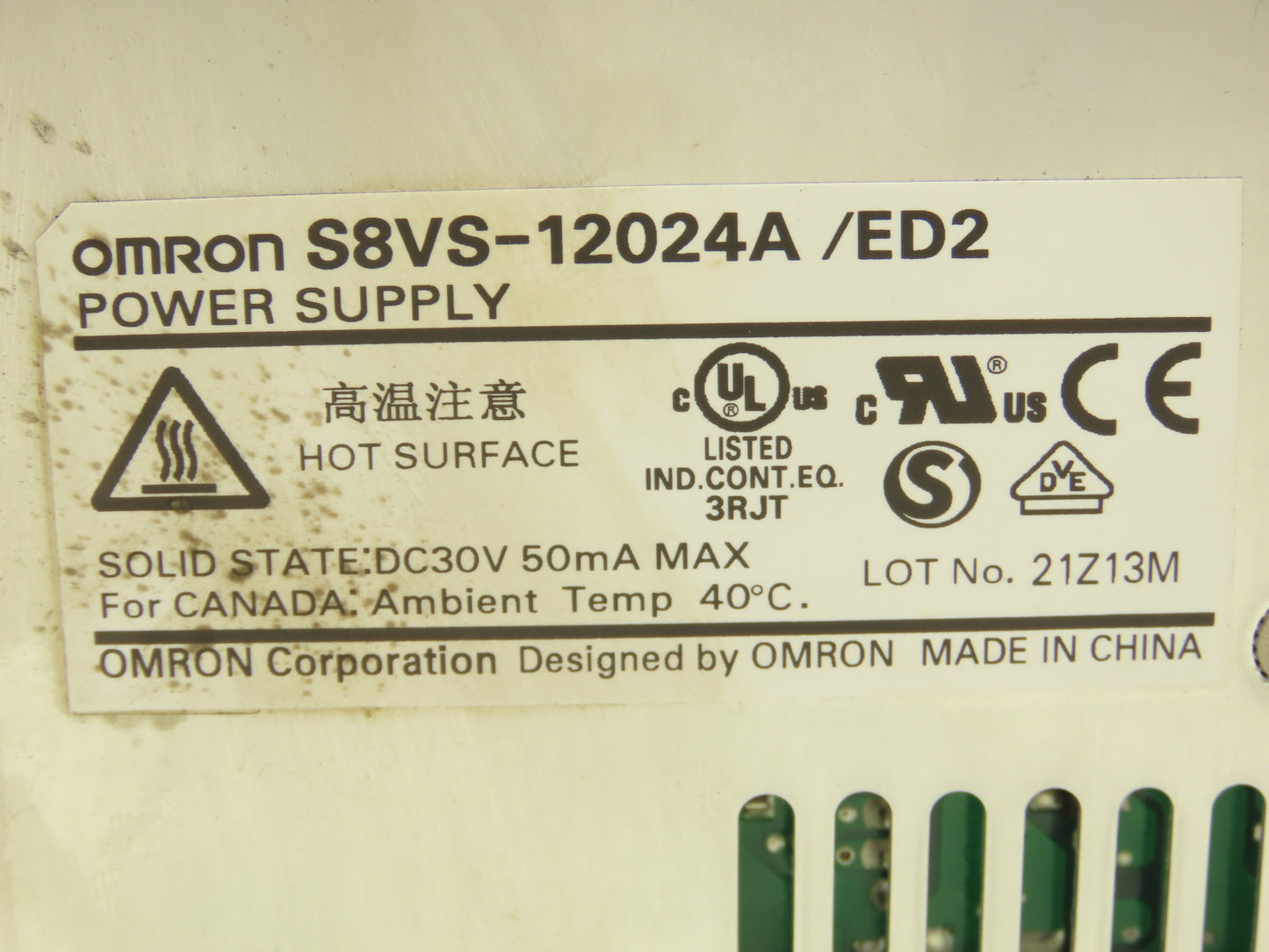Omron S8VS-12024A Switch Mode Power Supply In 100-240VAC Out 24VDC 5A Lot of 3