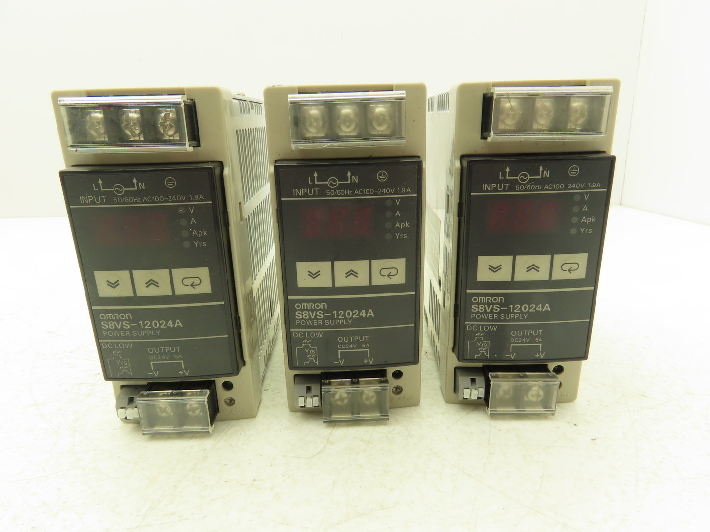 Omron S8VS-12024A Switch Mode Power Supply In 100-240VAC Out 24VDC 5A Lot of 3