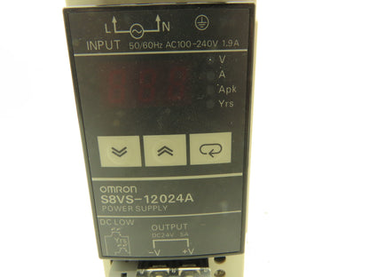 Omron S8VS-12024A Switch Mode Power Supply In 100-240VAC Out 24VDC 5A Lot of 3