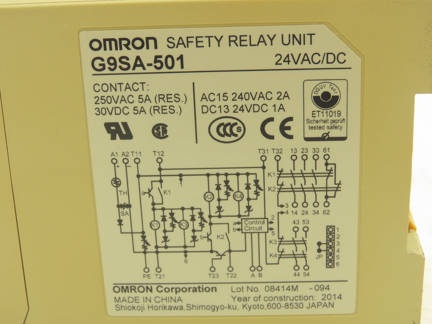 Omron STI G9SA-501 Dual Channel Safety Relay Unit 24VAC/DC Lot of 7