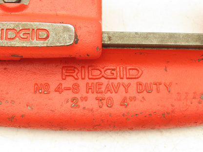 Ridgid 4-S Heavy Duty Pipe Cutter 2"-4" Capacity Accepts Extension for 2 Man Use