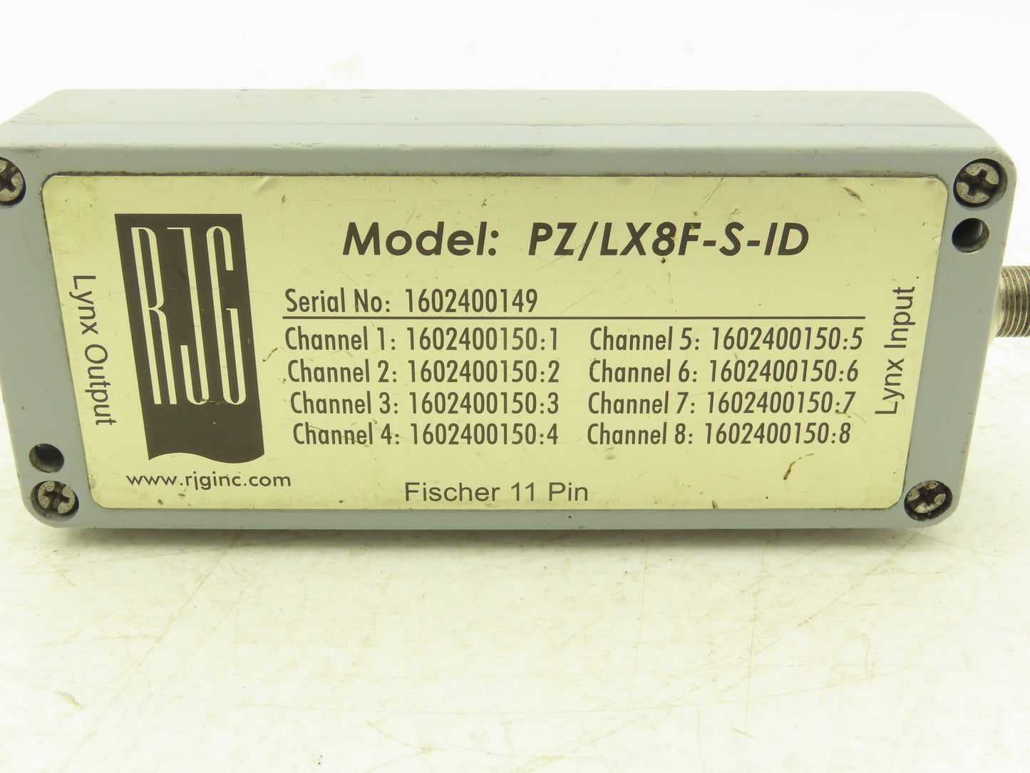 RJG PZ/LX8F-S-ID Vacuum Gauge Transducer Piezo Module 8 Channel