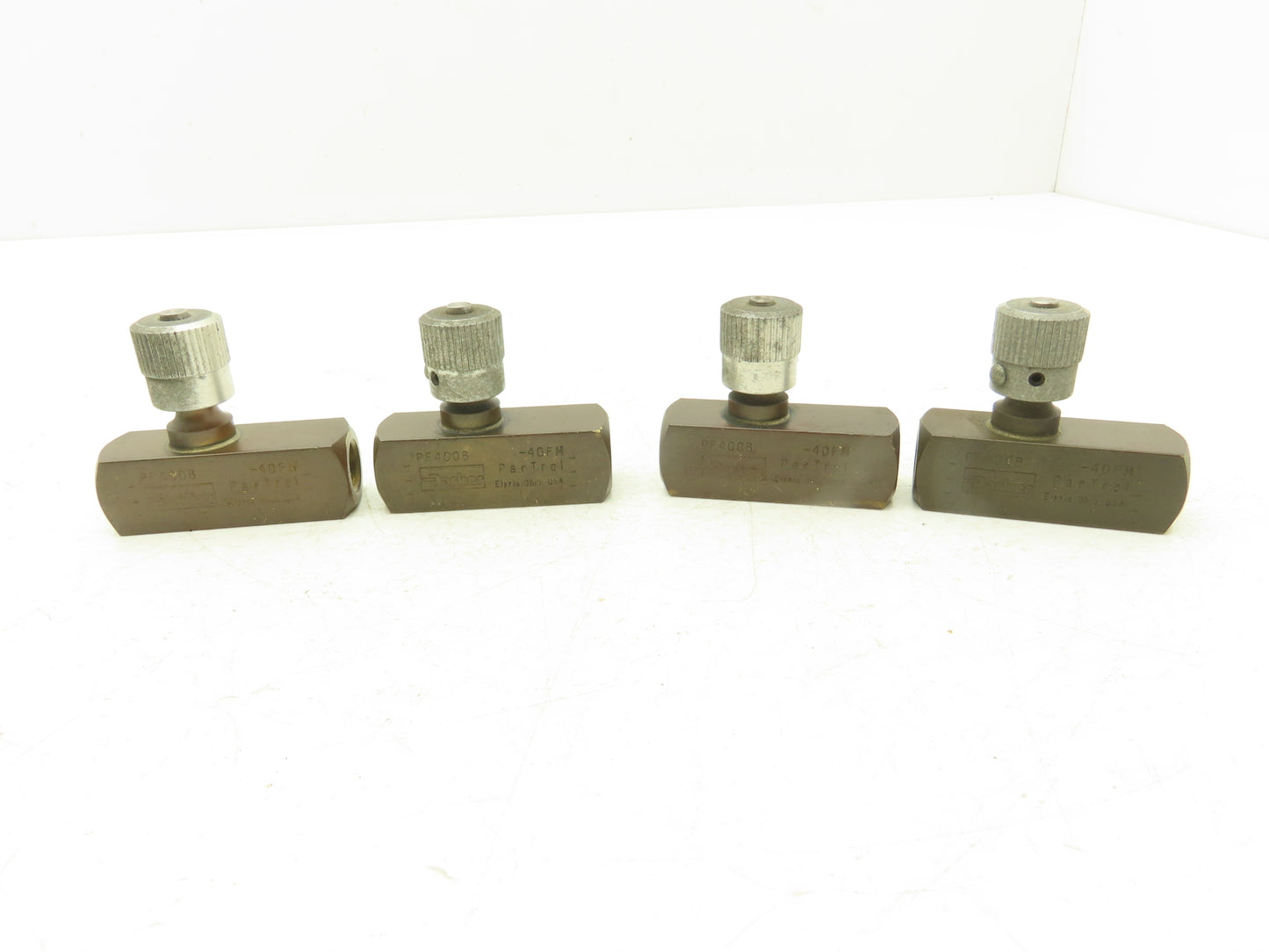 Parker PF400B In-line Flow Control Valve 1/4" NPT Brass 2000 PSI  Lot of 4