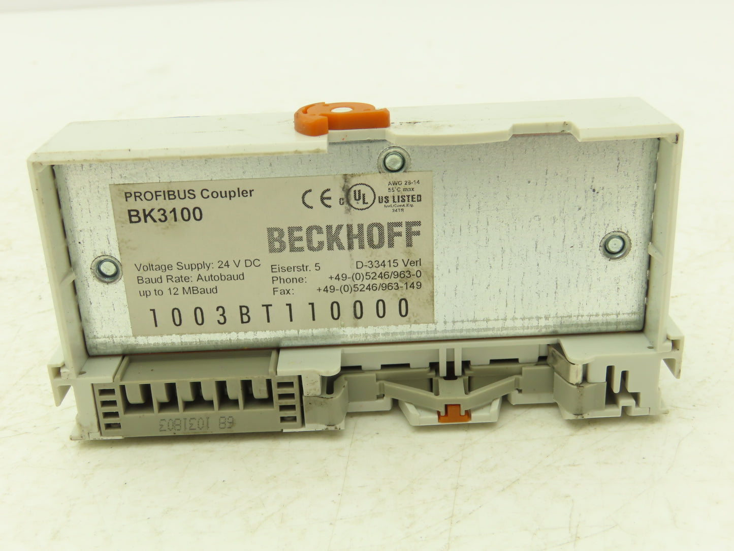 Beckhoff BK3100 Profibus Bus Coupler 24VDC