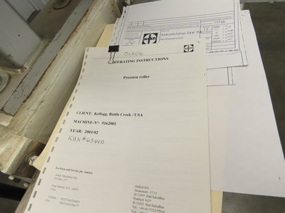 Sollich WEB/WE400 Food Grade Slab Former Compression Cooling Roller 13.75"W 480V