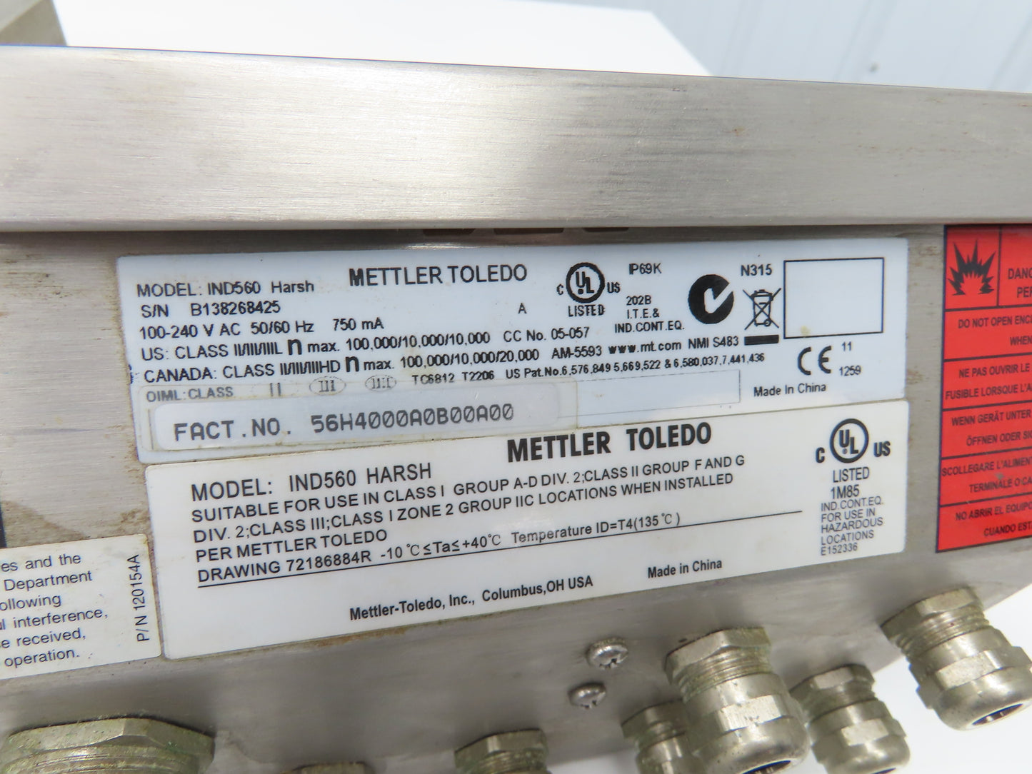 Mettler Toledo KB60S.2 Digital Scale With 15.75X19.5" Base 120VAC IND560 Harsh