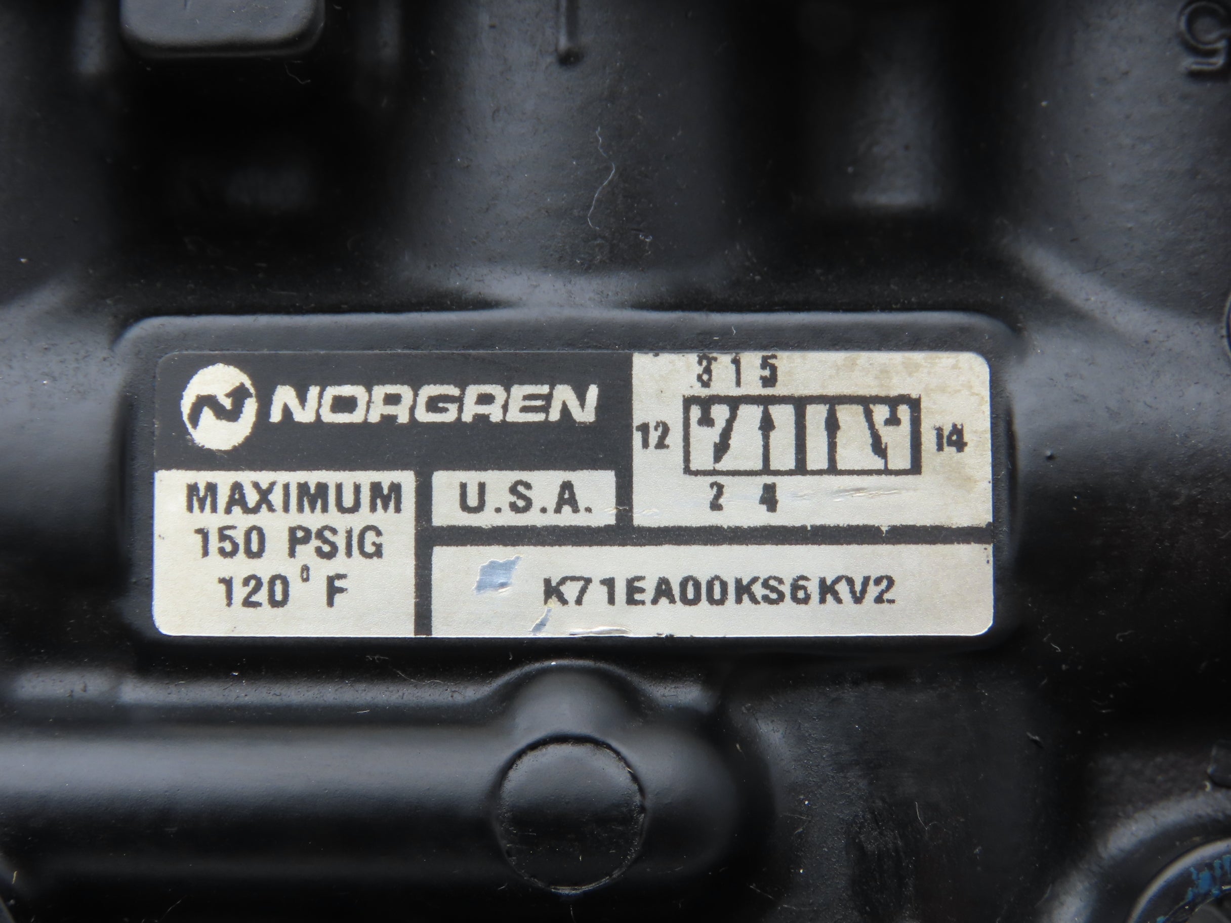 Norgren K71EA00KS6KV2 Inline Solenoid Valve 5/2 Locking 120VAC 1.50 PS ...