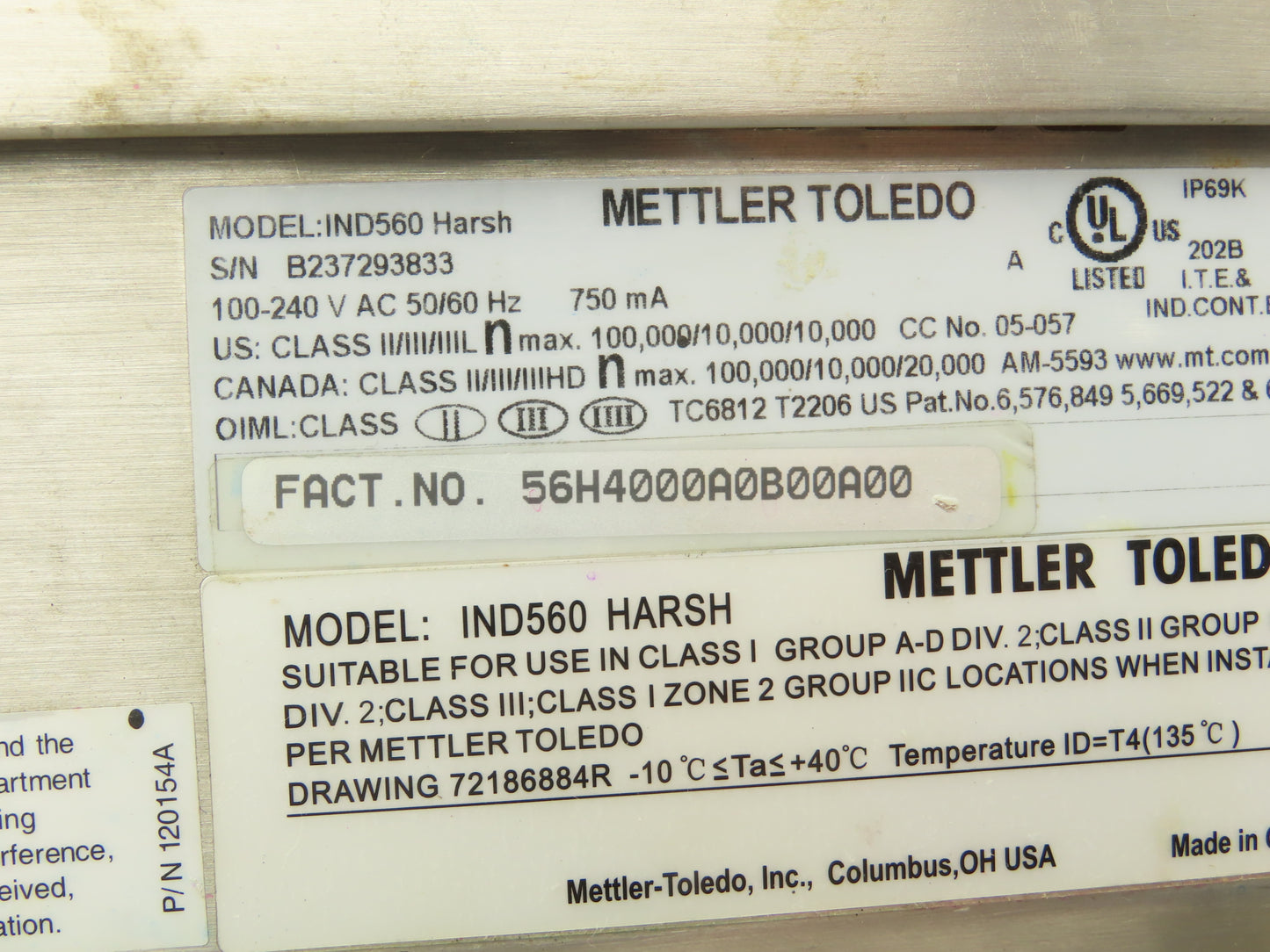 Mettler Toledo KA32S Digital Scale With 15.75X19.5" Base 120VAC IND560 Harsh