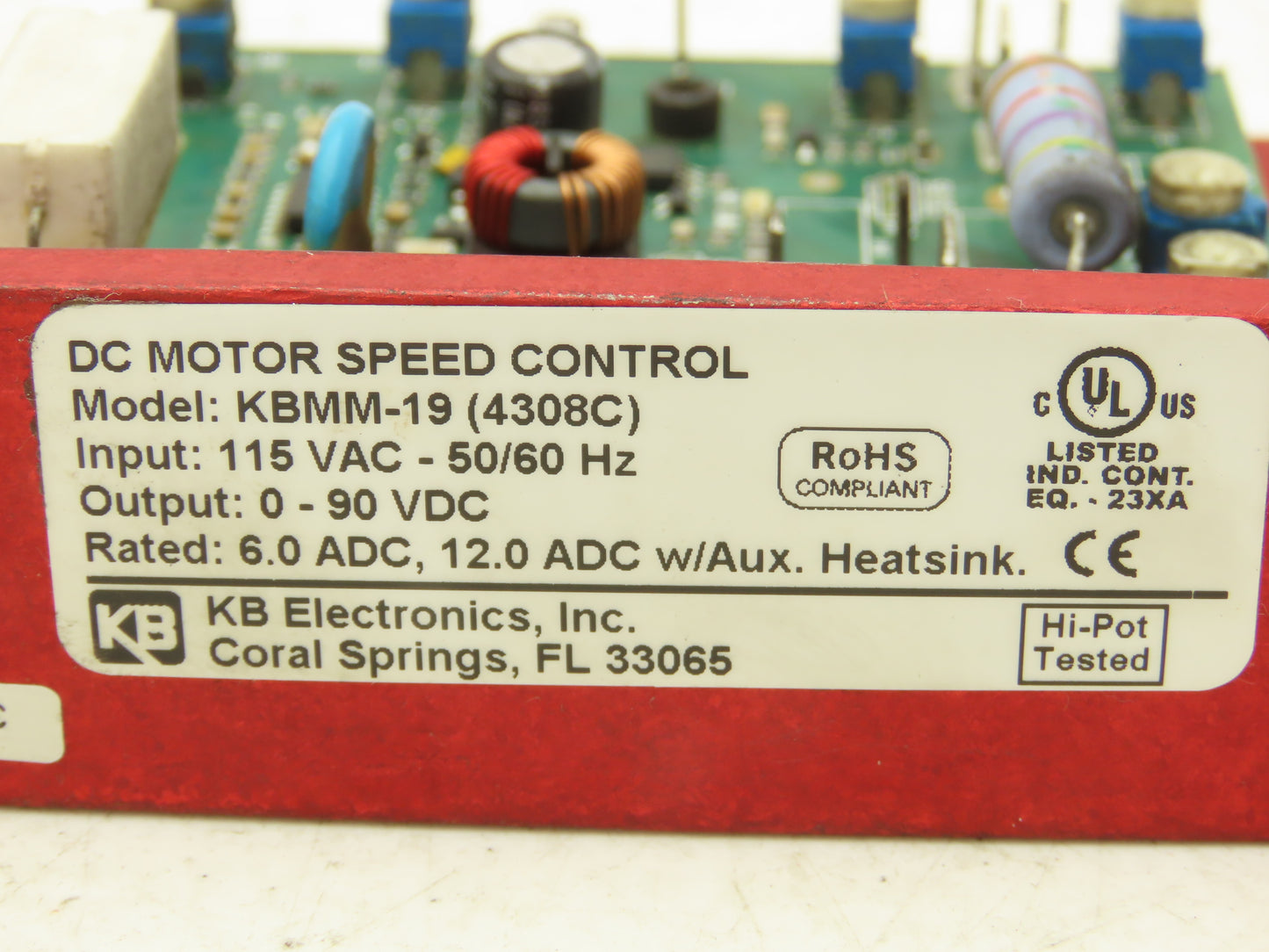 KBMM-19 DC Motor Speed Control 115VAC 50/60Hz In 0-90VDC Output