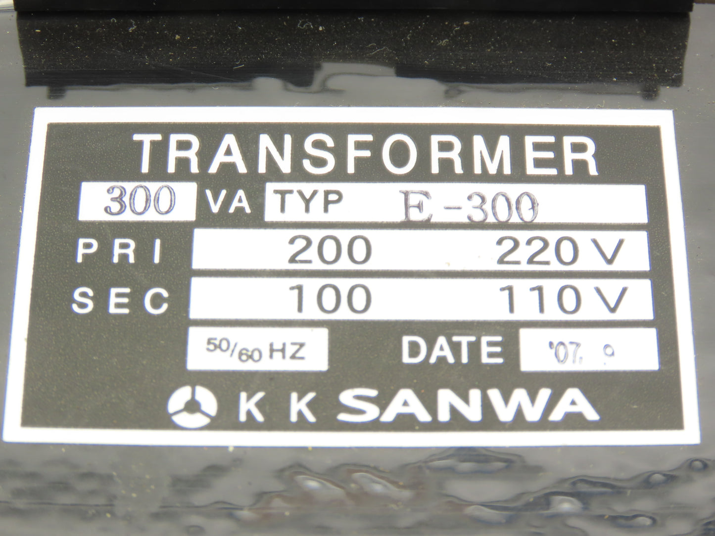 Sanwa E300 Step-Down Power Transformer 300VA Pri 200-220V Sec 100-110V Lot of 6