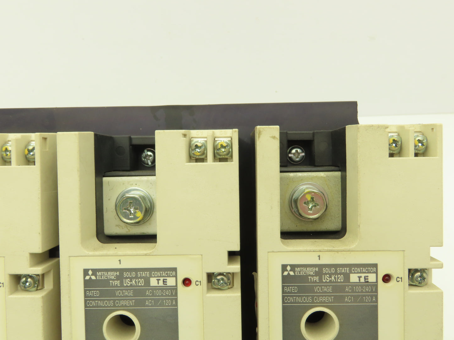 Mitsubishi US-K120 TE 120A Solid State Contactors (3) Units On Heat Sink w Fan