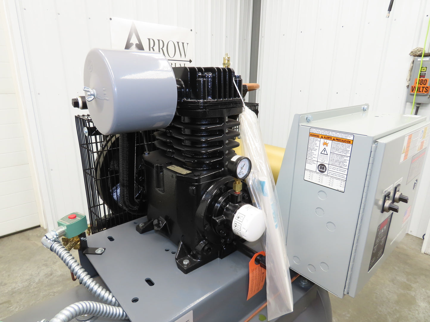 Atlas Copco CR5 Reciprocating Duplex Air Compressor 35CFM 5HP 230V 3Ph 120 Gal