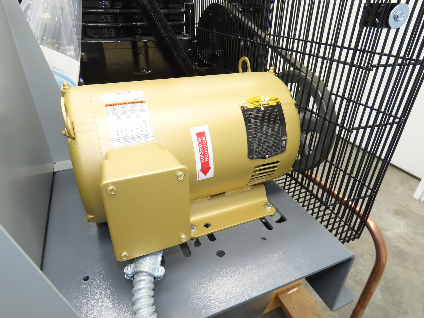 Atlas Copco CR5 Reciprocating Duplex Air Compressor 35CFM 5HP 230V 3Ph 120 Gal