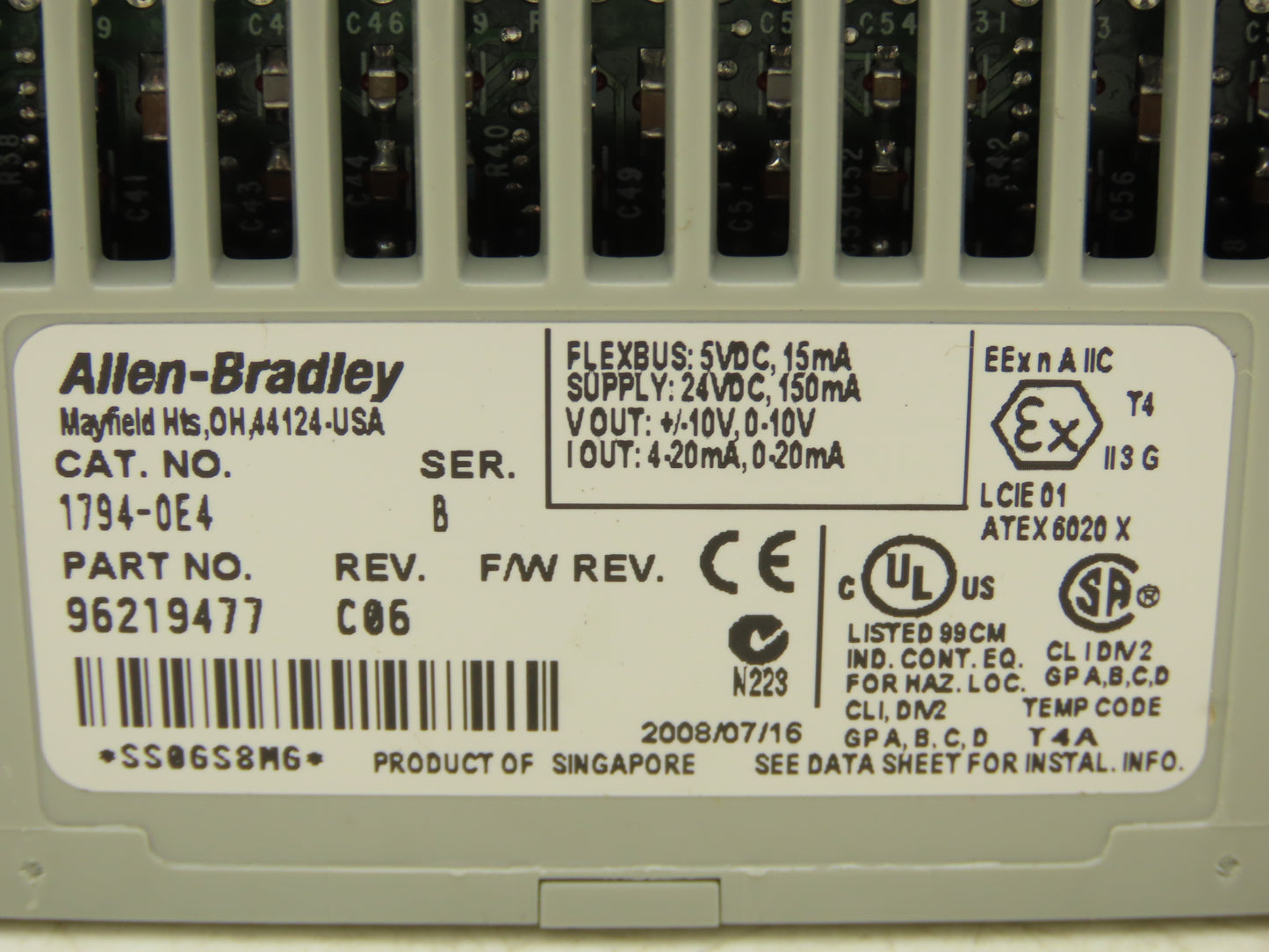 Allen Bradley 1794-OE4 Flex I/O Analog Output Module 1794-TB3 Terminal Block