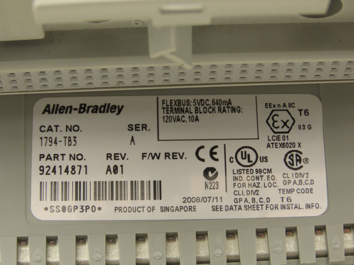 Allen Bradley 1794-OE4 Flex I/O Analog Output Module 1794-TB3 Terminal Block