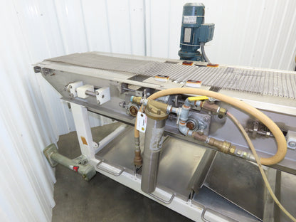 Apache Mepaco 10' 4" Sanitary Washdown Conveyor 12"Mesh Belt 480V Variable Speed