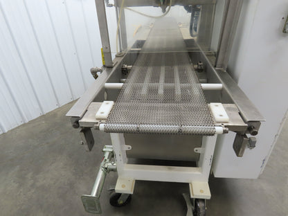 Apache Mepaco 10' 4" Sanitary Washdown Conveyor 12"Mesh Belt 480V Variable Speed