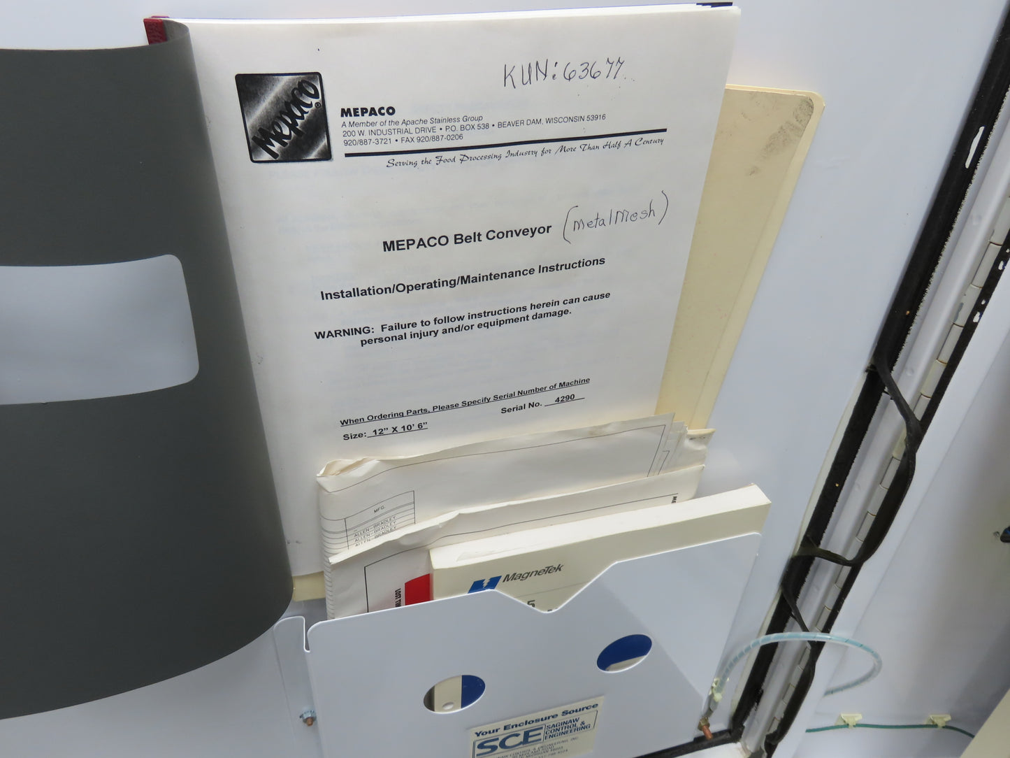 Apache Mepaco 10' 4" Sanitary Washdown Conveyor 12"Mesh Belt 480V Variable Speed