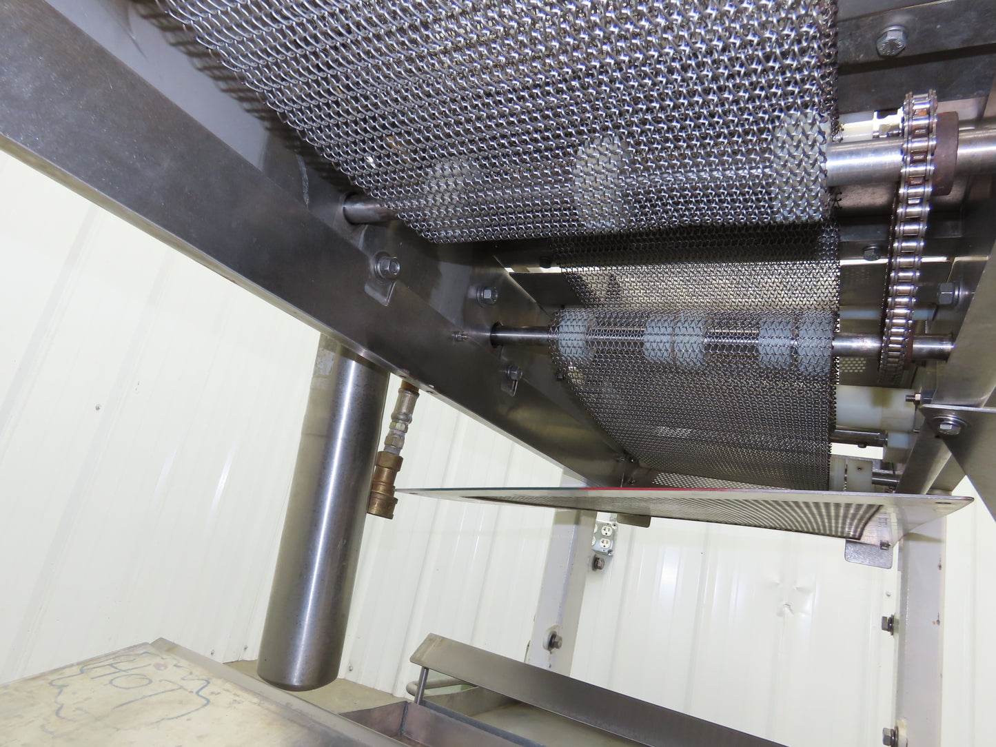 Apache Mepaco 10' 4" Sanitary Washdown Conveyor 12"Mesh Belt 480V Variable Speed