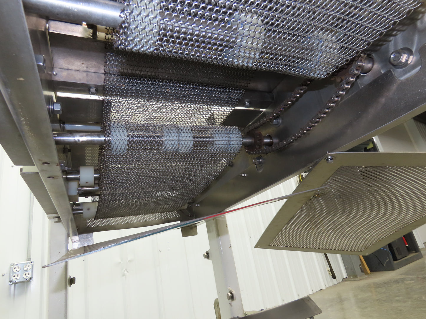 Apache Mepaco 10' 4" Sanitary Washdown Conveyor 12"Mesh Belt 480V Variable Speed