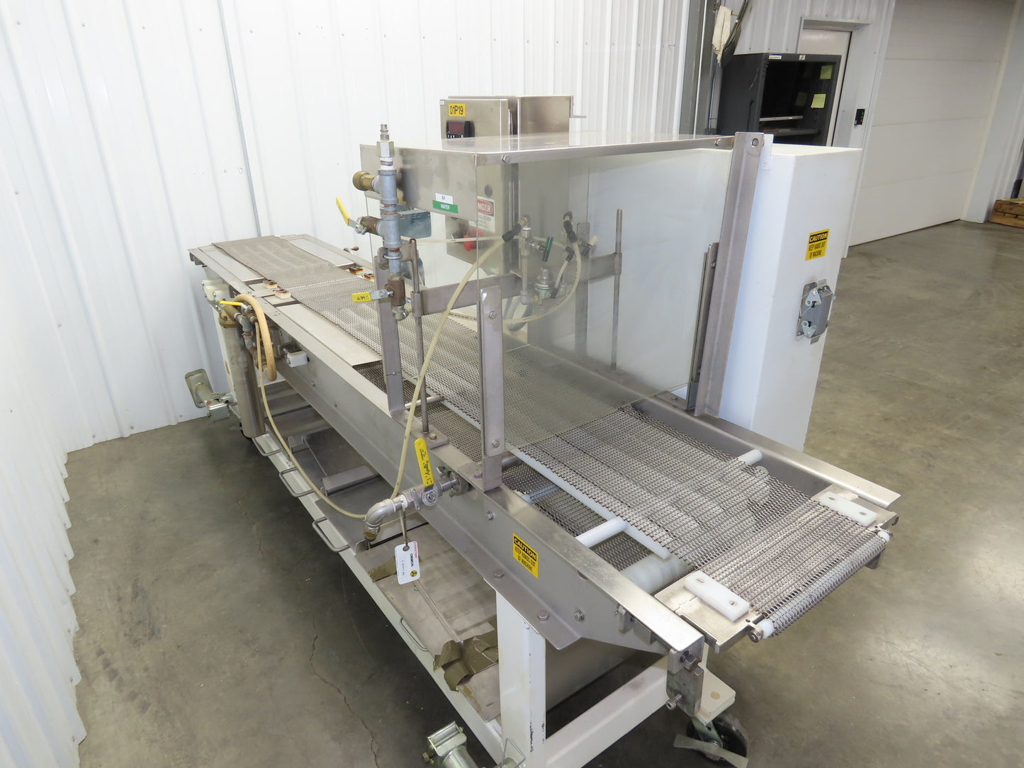 Apache Mepaco 10' 4" Sanitary Washdown Conveyor 12"Mesh Belt 480V Variable Speed