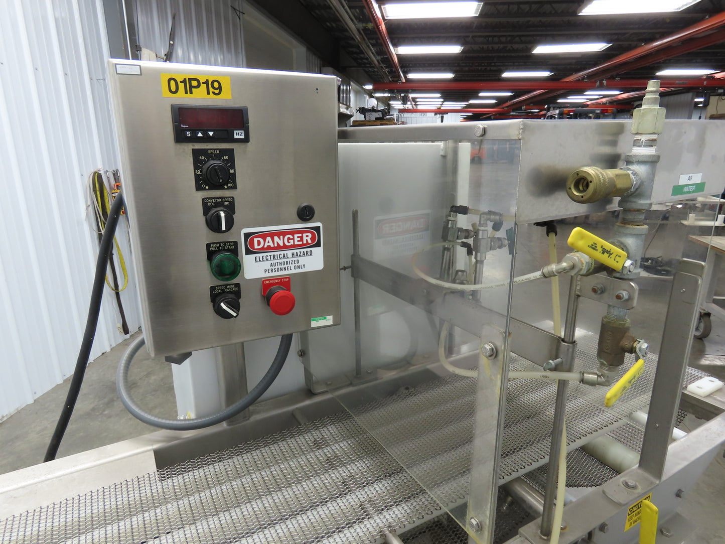 Apache Mepaco 10' 4" Sanitary Washdown Conveyor 12"Mesh Belt 480V Variable Speed