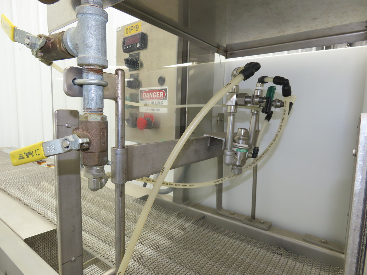 Apache Mepaco 10' 4" Sanitary Washdown Conveyor 12"Mesh Belt 480V Variable Speed