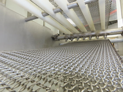 Apache Mepaco 10' 4" Sanitary Washdown Conveyor 12"Mesh Belt 480V Variable Speed