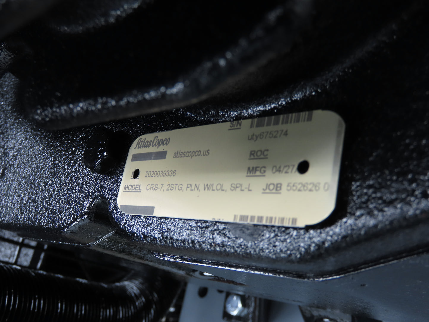 Atlas Copco CR7.5 Reciprocating Duplex Air Compressor 51CFM 7.5HP 3Ph 120 Gal