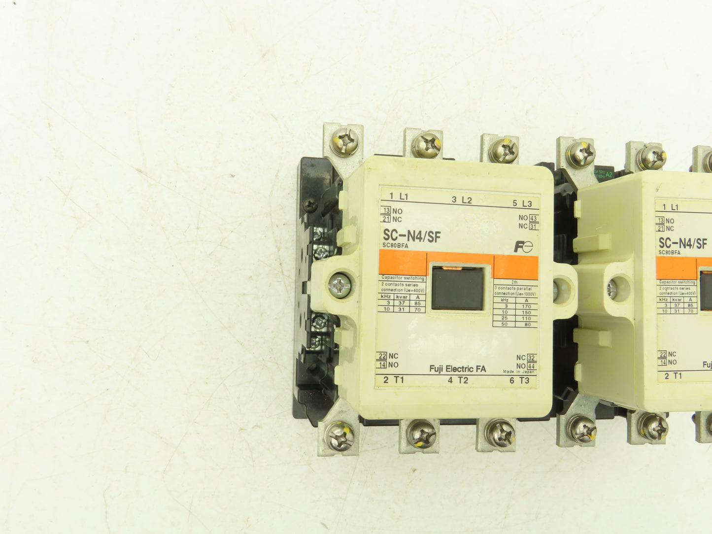 Fuji Electric SC-N4/SF Motor Starter Contactor 80A 600V 3 Pole Lot of 2