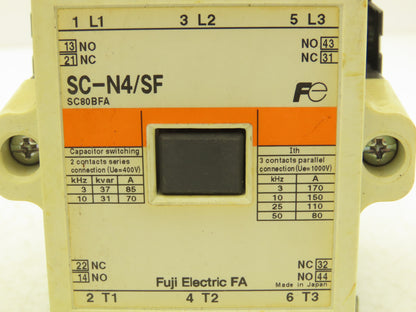 Fuji Electric SC-N4/SF Motor Starter Contactor 80A 600V 3 Pole Lot of 2