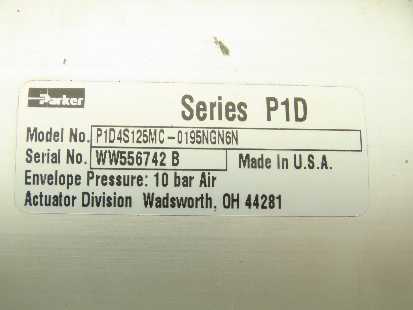 Parker P1D4S125MC-0195NGN6N Pneumatic Cylinder 125mm bore x 195mm Stroke 10 Bar