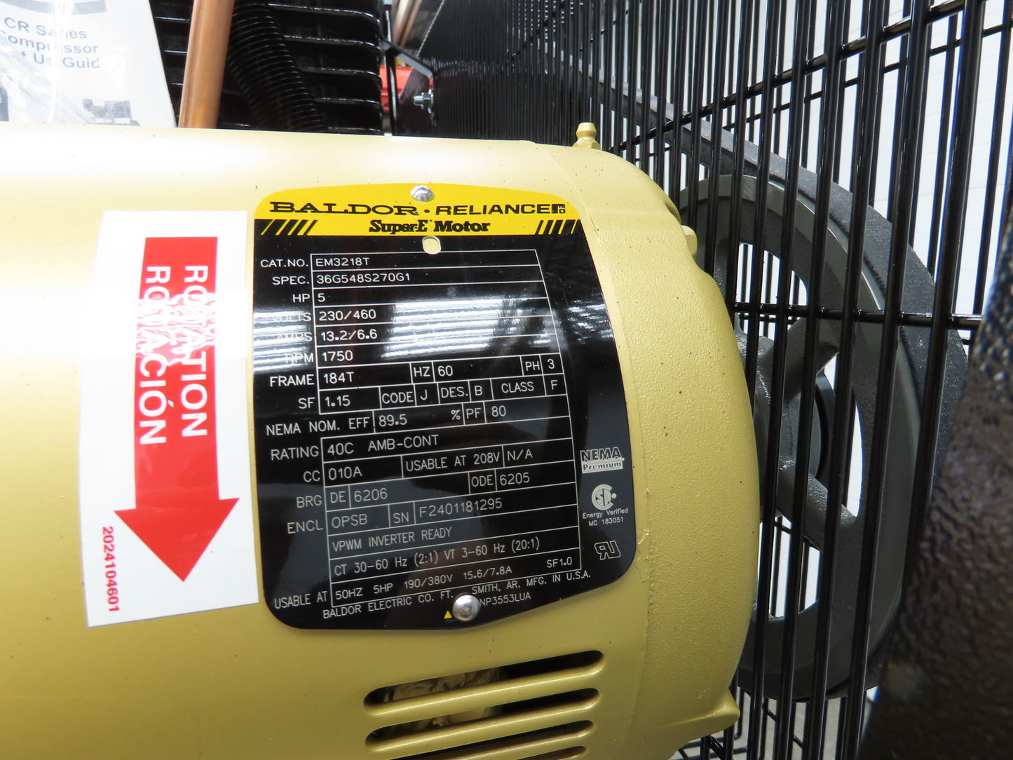 Atlas Copco CR5 Reciprocating Air Compressor 17.4CFM 5HP 460V 3Ph 80 Gal