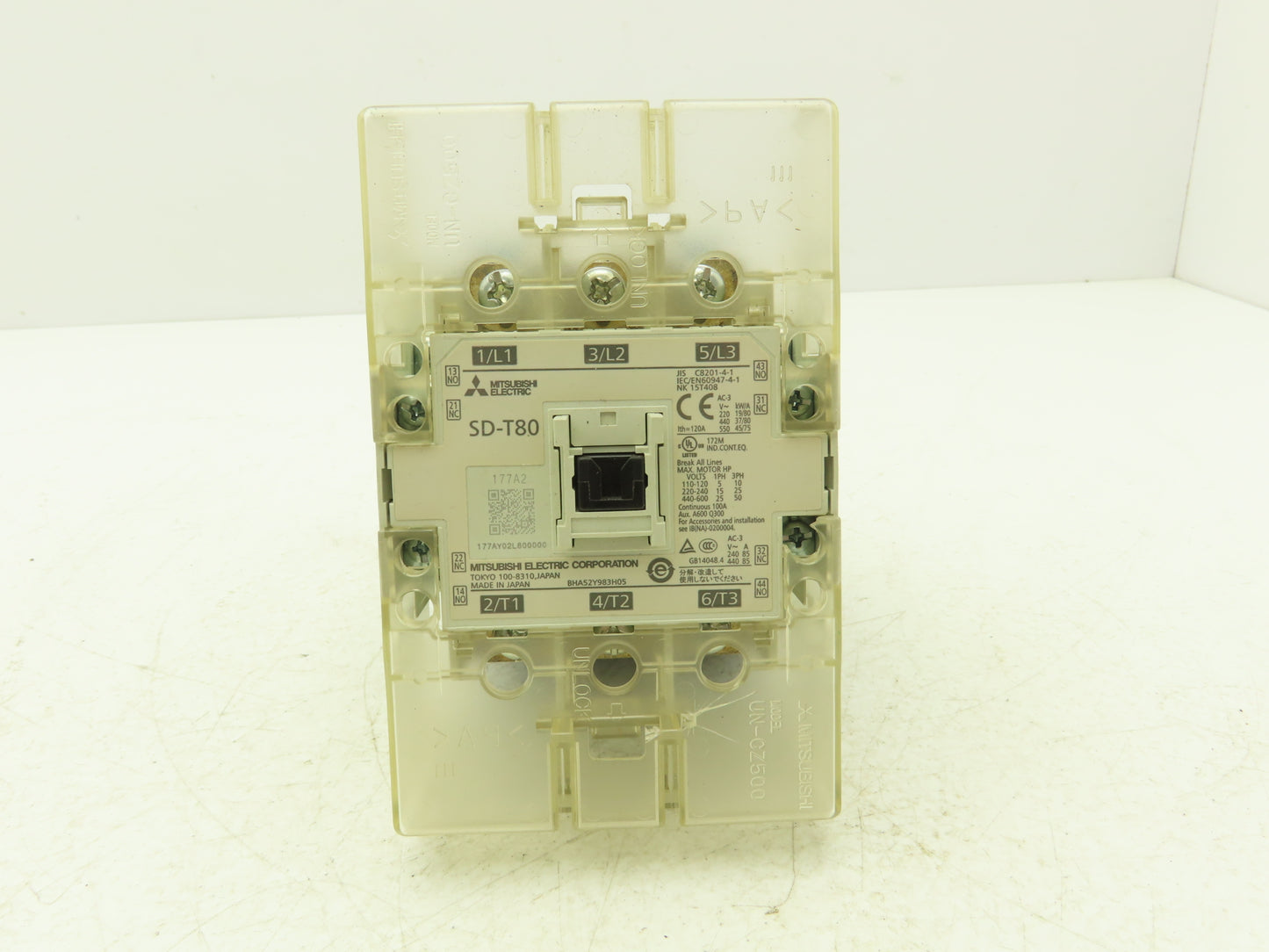 Mitsubishi SD-T80 Motor Starter Contactor 3Ph 50Hp 600V 100A 24VDC Coil