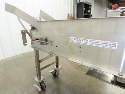 Best Industrial 12"x 57" Stainless Washdown Portable Belt Conveyor 480V 3PH