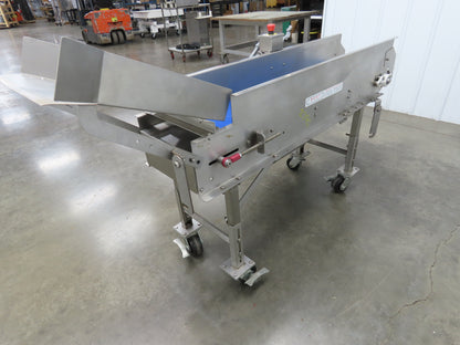 Best Industrial 12"x 57" Stainless Washdown Portable Belt Conveyor 480V 3PH