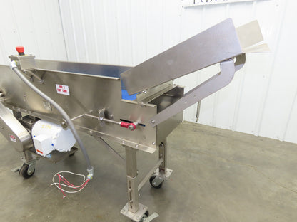 Best Industrial 12"x 57" Stainless Washdown Portable Belt Conveyor 480V 3PH