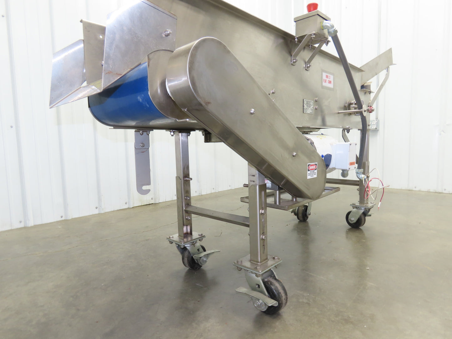 Best Industrial 12"x 57" Stainless Washdown Portable Belt Conveyor 480V 3PH