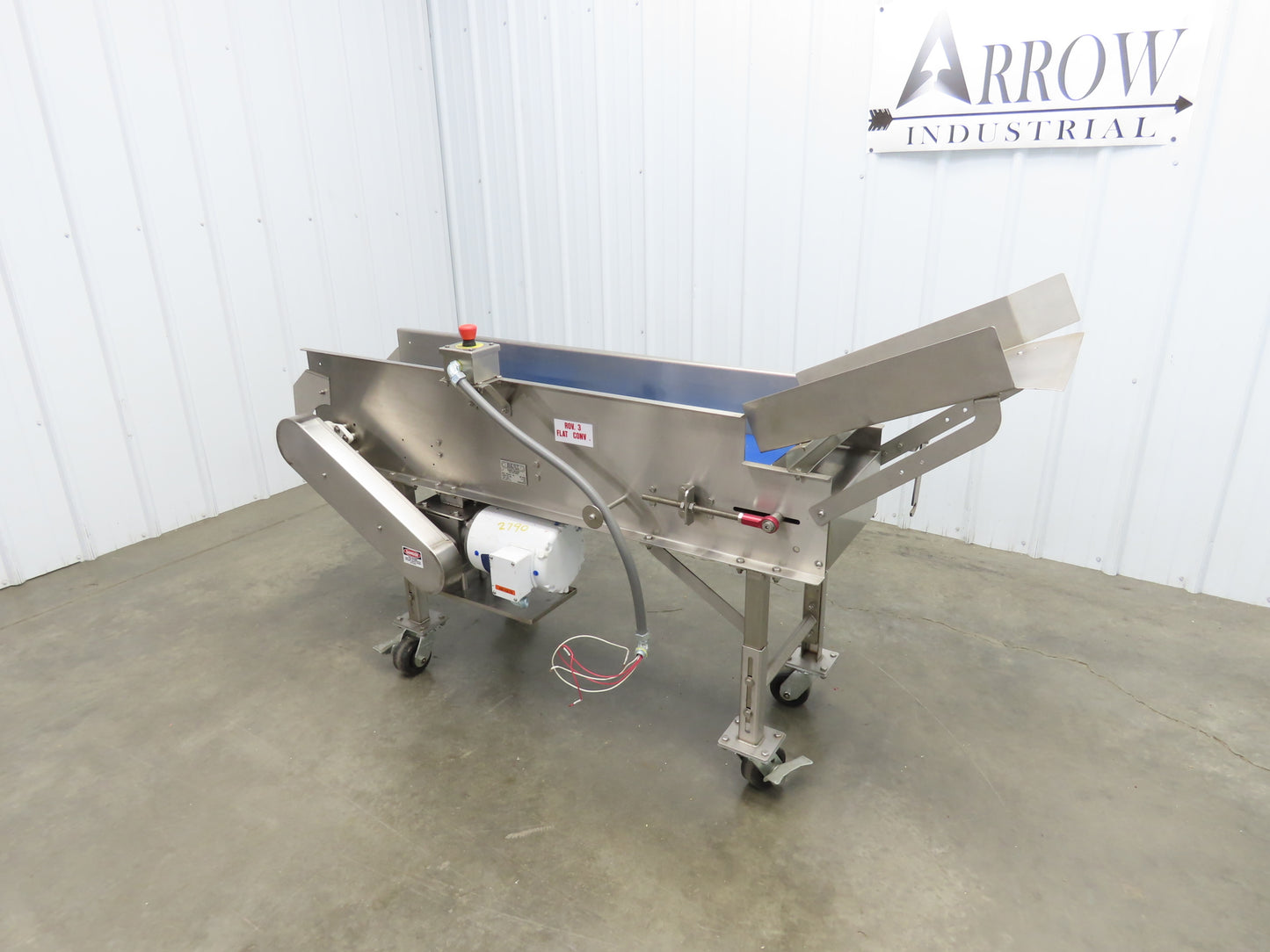 Best Industrial 12"x 57" Stainless Washdown Portable Belt Conveyor 480V 3PH