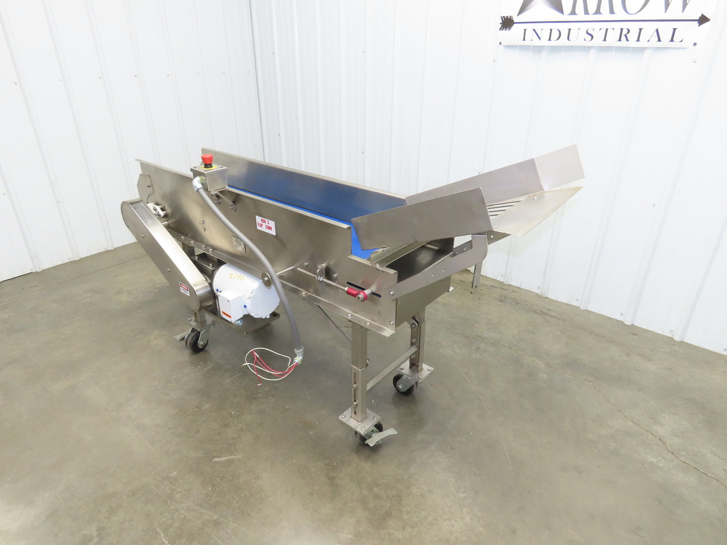 Best Industrial 12"x 57" Stainless Washdown Portable Belt Conveyor 480V 3PH