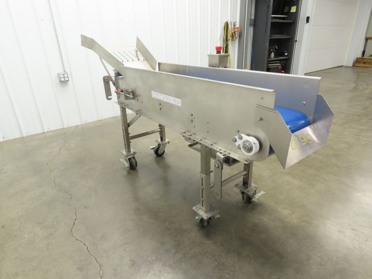 Best Industrial 12"x 57" Stainless Washdown Portable Belt Conveyor 480V 3PH