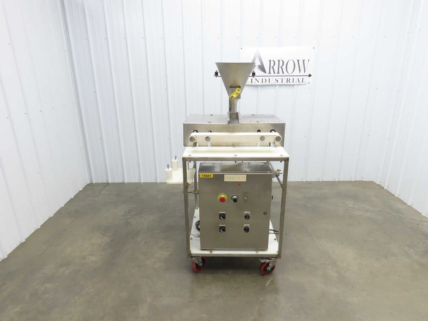 Jost FDLT 60/-35x400 Vibratory Hopper Dosing Feeder Discharge Conveyor Cart 115V