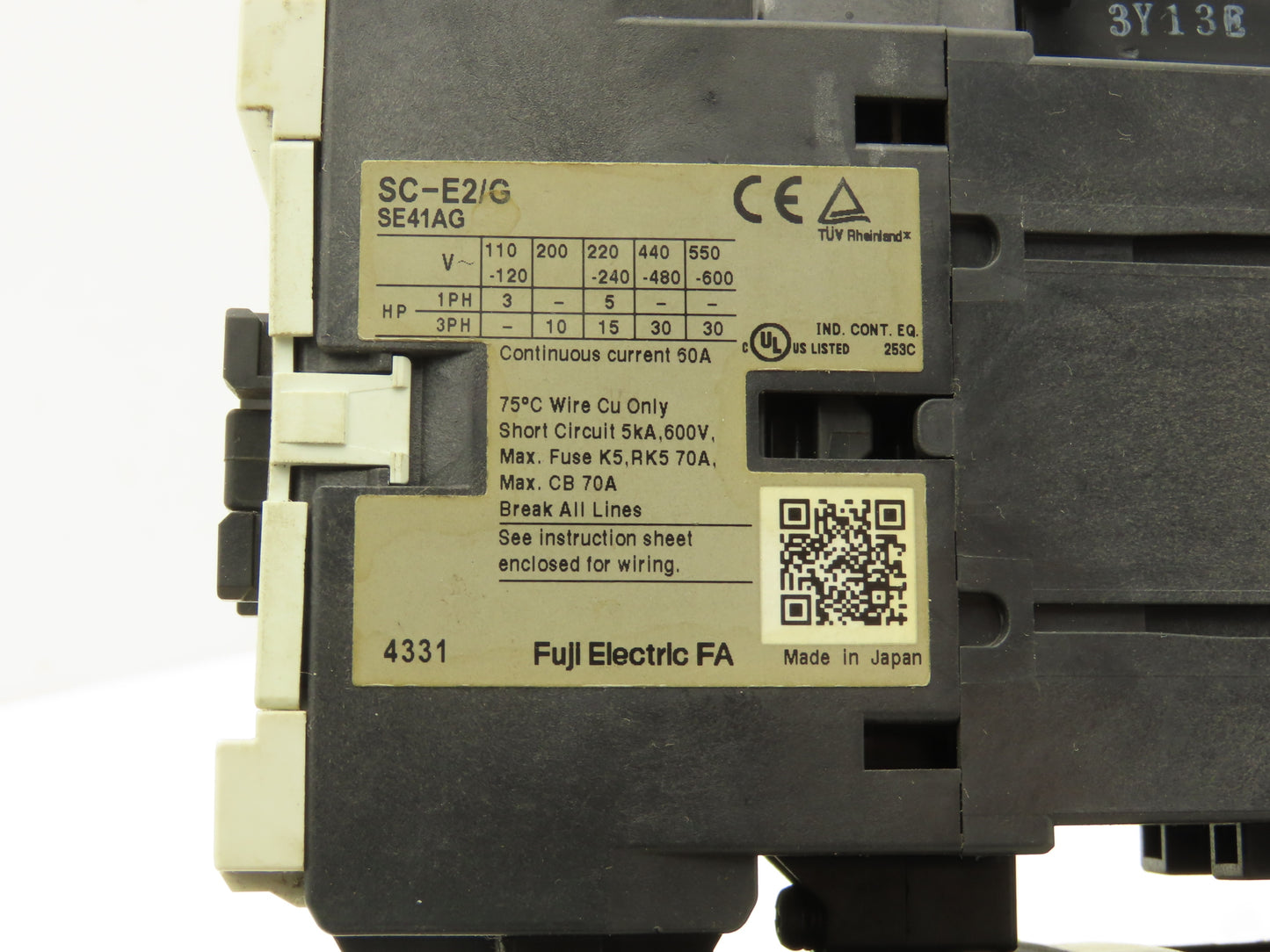 Fuji Electric BM3VSB-040 Combination Starter Manuel Overload/Magnetic 26A 550VAC