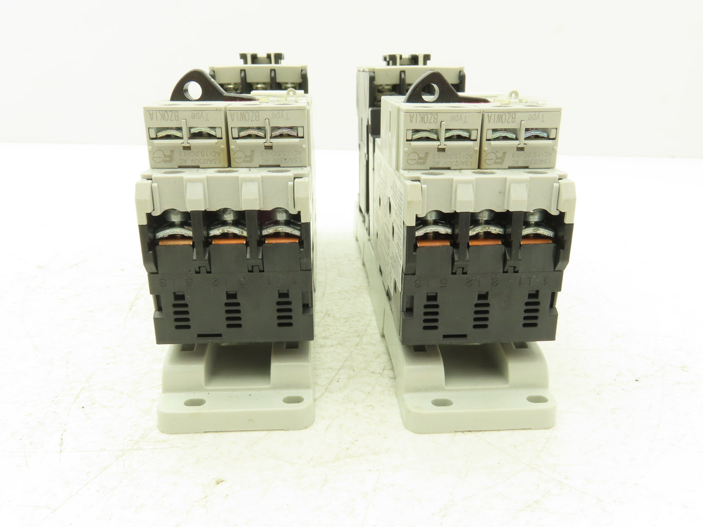 Fuji Elec BM3RSR-P16 Manual Starter .1-.16A  Adj Overload w Contactor Lot of 2