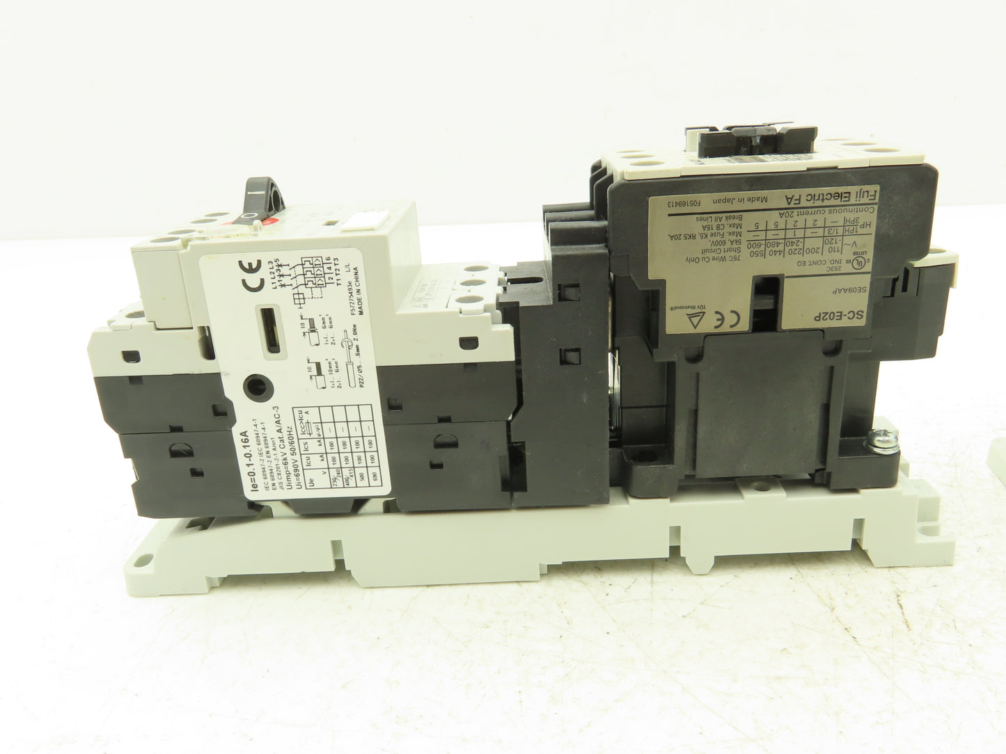 Fuji Elec BM3RSR-P16 Manual Starter .1-.16A  Adj Overload w Contactor Lot of 2