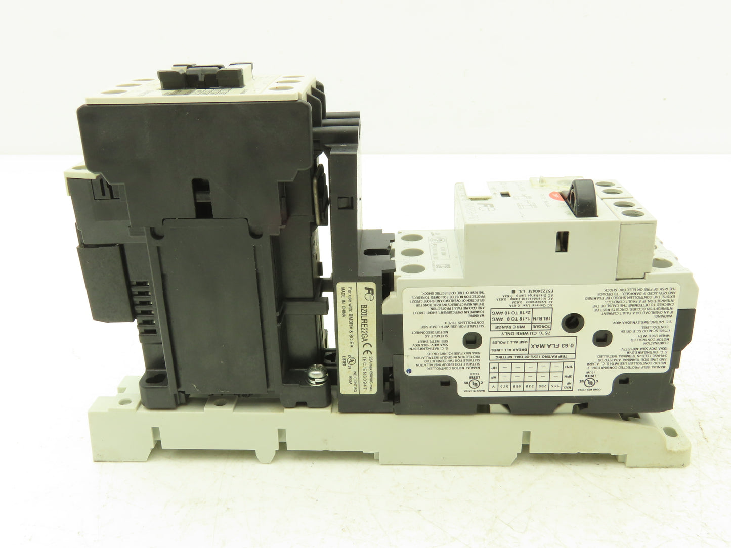 Fuji Elec BM3RSB-P63 Manual Starter .4-.63A Adj Overload w Contactor Lot of 2